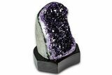 Deep Purple Amethyst Geode With Wood Base - Uruguay #342782-2